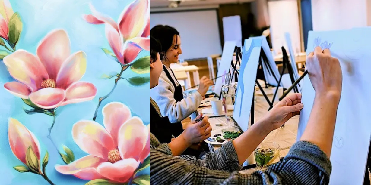 Rooftop Painting Experience: Magnolia Flower 