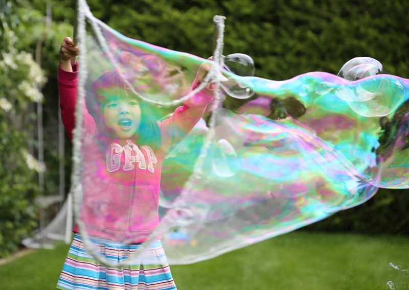 Bubble blowing and bubble wand making 